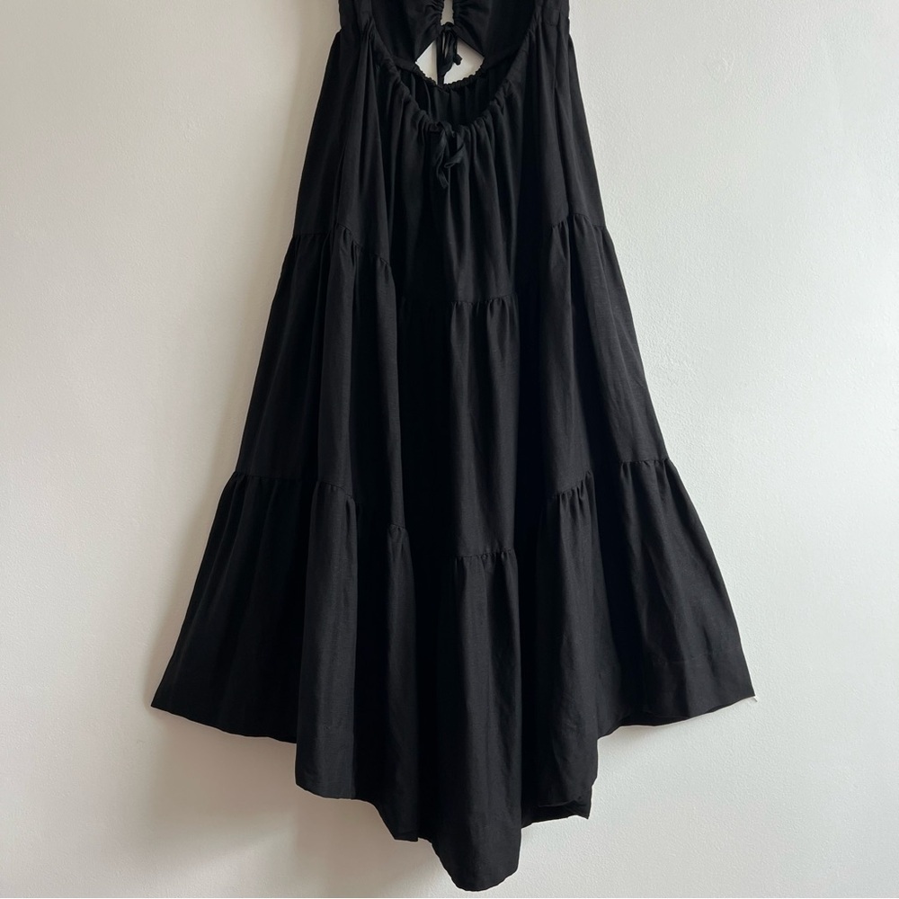 Shona Joy Rubi Lace Up Backless Midi Dress in Black - Picture 14 of 16